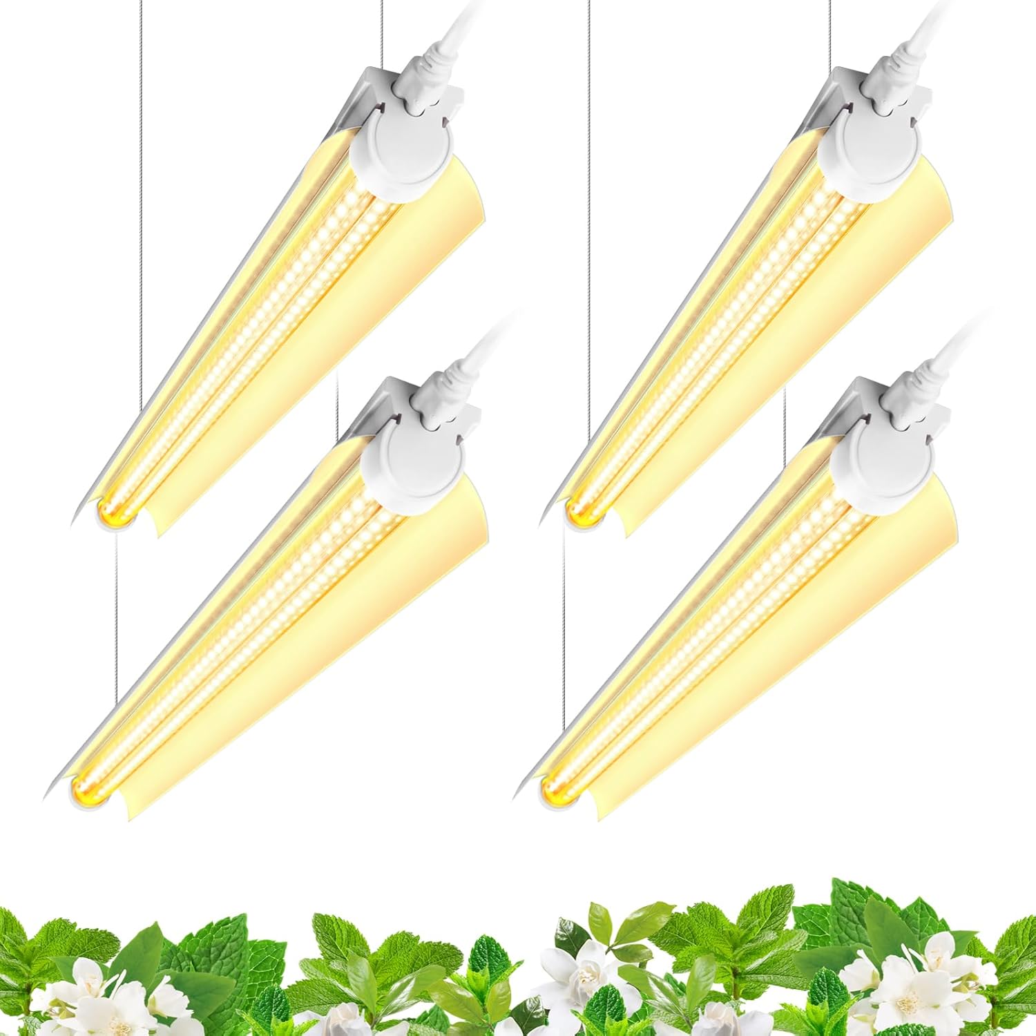 Barrina Grow Light Bulb, 96W(4 x 24W), Full Spectrum 2FT LED Grow Light, V-Shape T8 LED Grow Light Strips, Plant Lights for Indoor Plants, 4-Pack