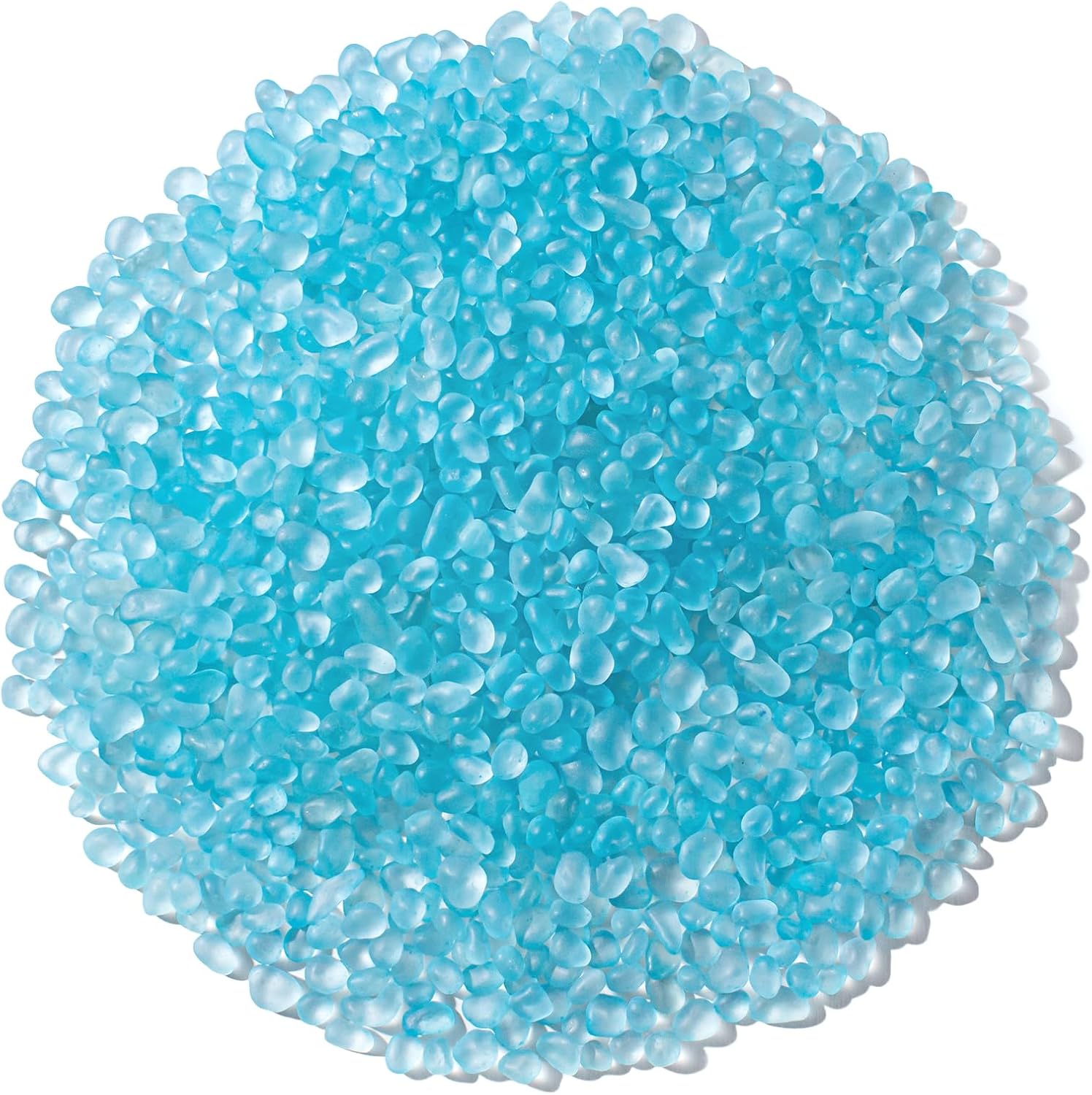 Keedolla 0.9 LB Ice Blue Sea Glass Marbles Stones Frosted Glass Pebbles Gemstones for Aquarium Rocks, Fish Tank Gravel, Vase Fillers, DIY Crafts