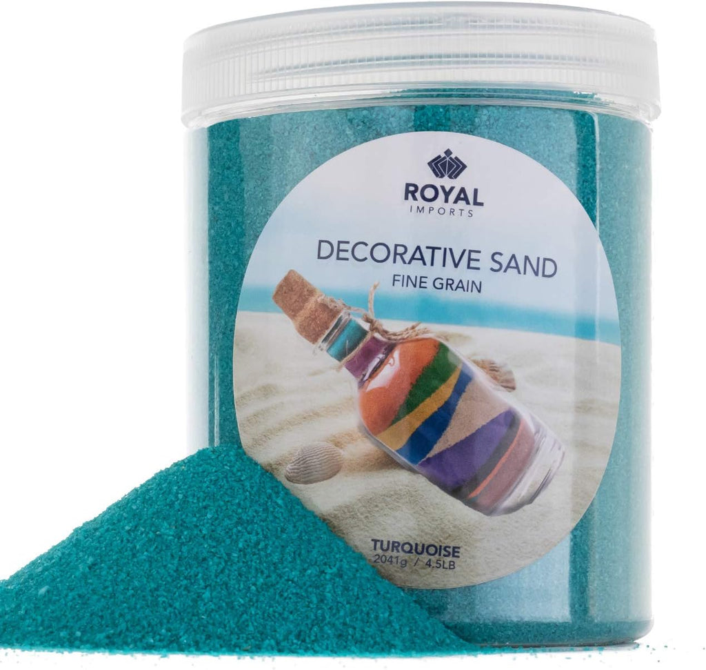 Royal Imports Decorative Beach Sand for Vase Filler, Wedding, Home Decor, Arts & Crafts, Fire Pit, Fireplace, Pet Tank Habitat - 4.5 LBS, Turquoise Blue