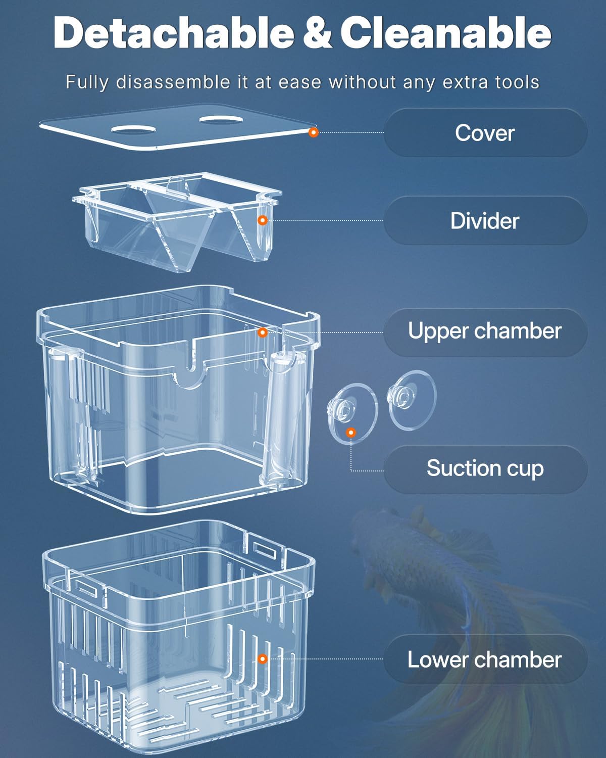 Pawfly Small Aquarium Fish Breeding Box for Fry Hatchery, Shrimp & Aggressive Fish Isolation