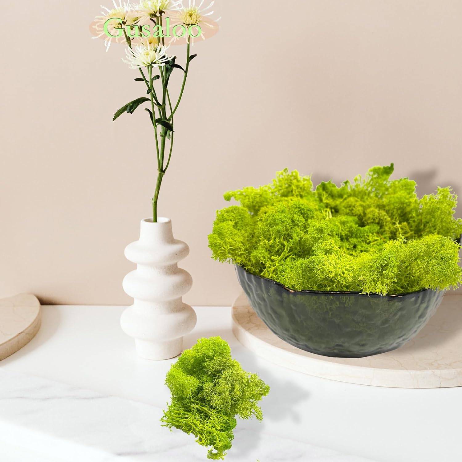 Preserved 1.1lb Moss Artificial Moss Natural Fresh Green Moss for Craft Handicraft Arts Floral Project Wall Decor Table Decor Wedding Centerpieces Garden Terrariums Decoration