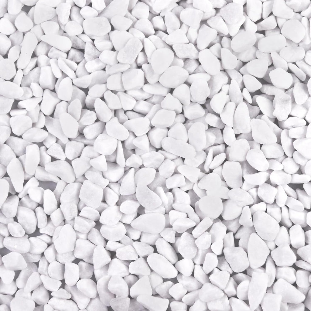 5lb River Rocks Polished Silica Gravel for Plants Garden, Decorative Pebbles Ideal for Fish Tank, Vases, Succulents, Crafting, Home Decor and Garden Landscaping, Snow White(0.2-0.3”)