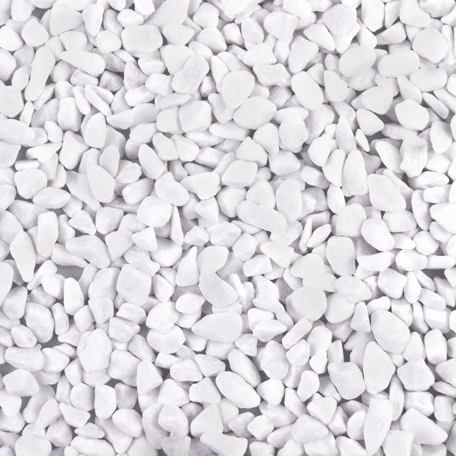 5lb River Rocks Polished Silica Gravel for Plants Garden, Decorative Pebbles Ideal for Fish Tank, Vases, Succulents, Crafting, Home Decor and Garden Landscaping, Snow White(0.2-0.3”)