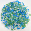 Glass Stones, 0.85LB/385g Mix Blue Green White Glass Rocks for Vase, Aquarium Pebbles for Fish Tank, Sea Glass Rocks for Vase Filler Craft