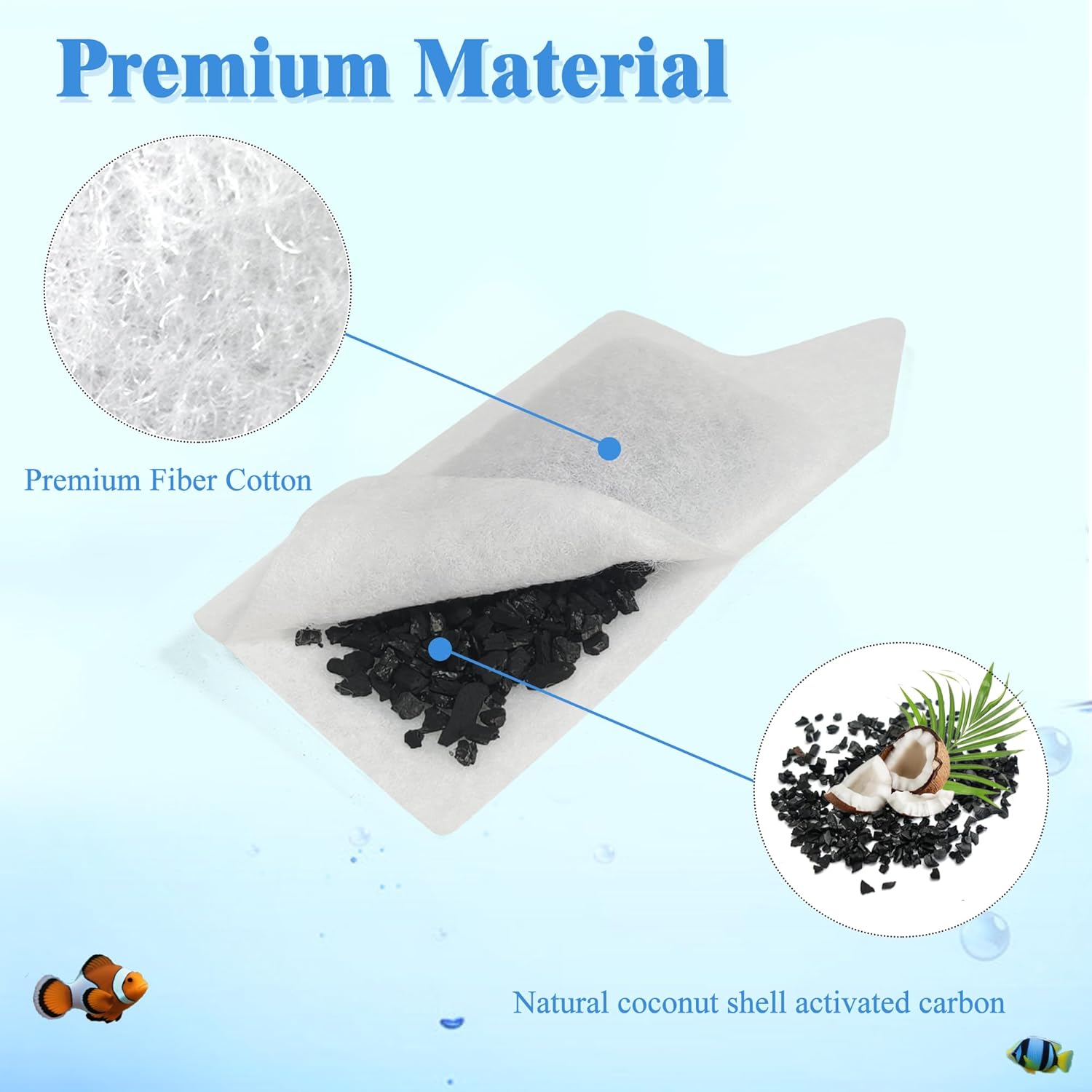 NewKe 10 Pack Small Replacement Cartridges for Tetra Whisper Small Fish Tanks Filter; S Size Filter Cartridge Refills for Aquarium Kits 3-10 Gallons Fish Tanks and for small tanks and filters