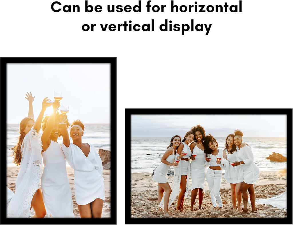 Americanflat 18x27 Poster Frame with Polished Plexiglass - Black Picture Frame - Wide Photo Frames Made of Engineered Wood for Vertical or Horizontal Wall Display - Epic Collection - Black