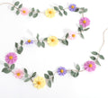 Felt Colorful Daisy Banner - Spring Birthday Wedding Party Decorations,Colorful Flowers Green Leaves Chain Garland,Flower Leaf Party Photo Props,Bohemian Daisy Home Room Hanging Garland