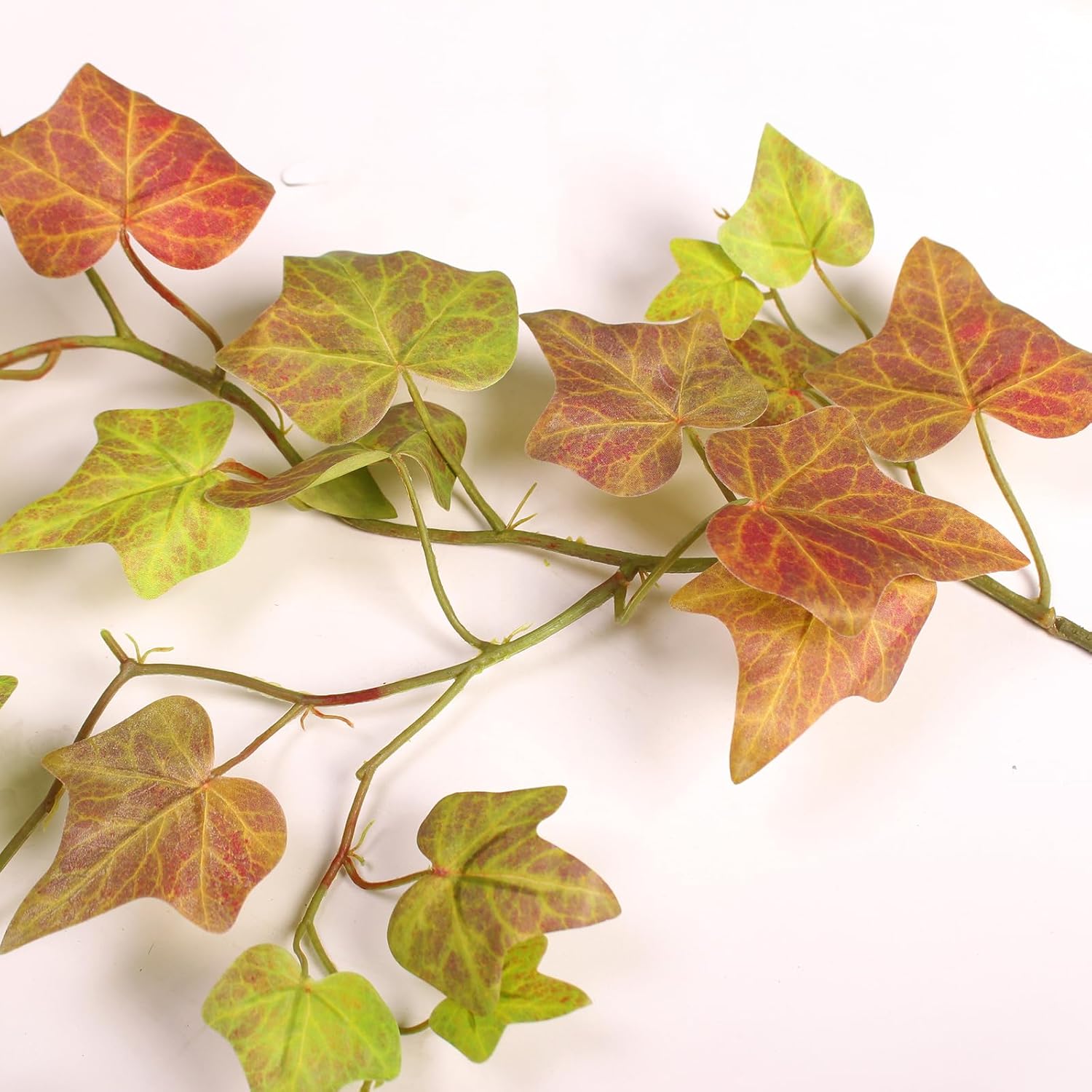 alyptus Artificial Fall Leaves Garland - Lifelike Fake Pumpkin Vines for Outdoors and Bedroom Décor - Greenery Garland with Fake English Ivy and Ivy Vines (Ivy Garland 1#)