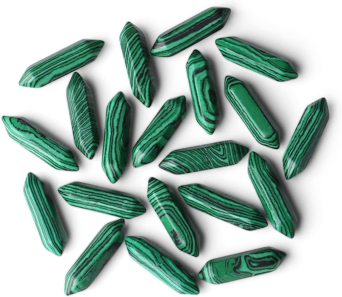ZHIYUXI Malachite Crystals Healing Crystals Set Malachite Stone Crystal Bulk Magic Pointed Hexagonal Crystal Wand Reiki Witchcraft Therapy Meditation Decor Accessories Gifts 10 PCS