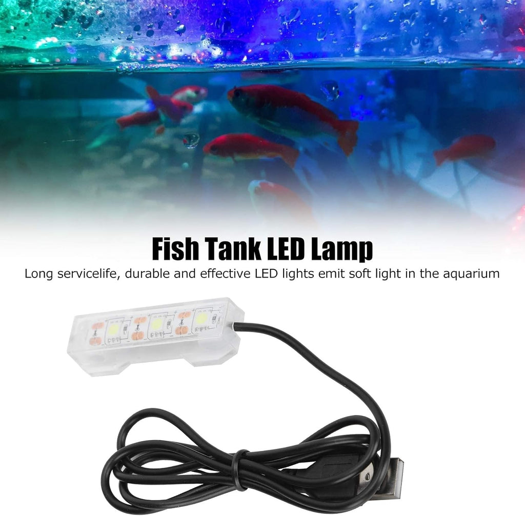 GLOGLOW Aquarium Light, USB Aquarium Light Weight Small Water Plant Light Fish Desktop Mini Decoration Soft LED Lighting Lamp