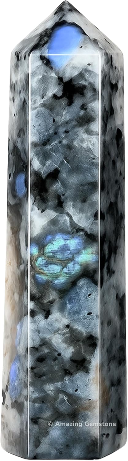 Amazing Gemstone Large Rainbow Moonstone Crystal Towers ~ Natural Healing Crystal Point Obelisk for Reiki Healing and Crystal Grid (5.5" to 6" INCH)