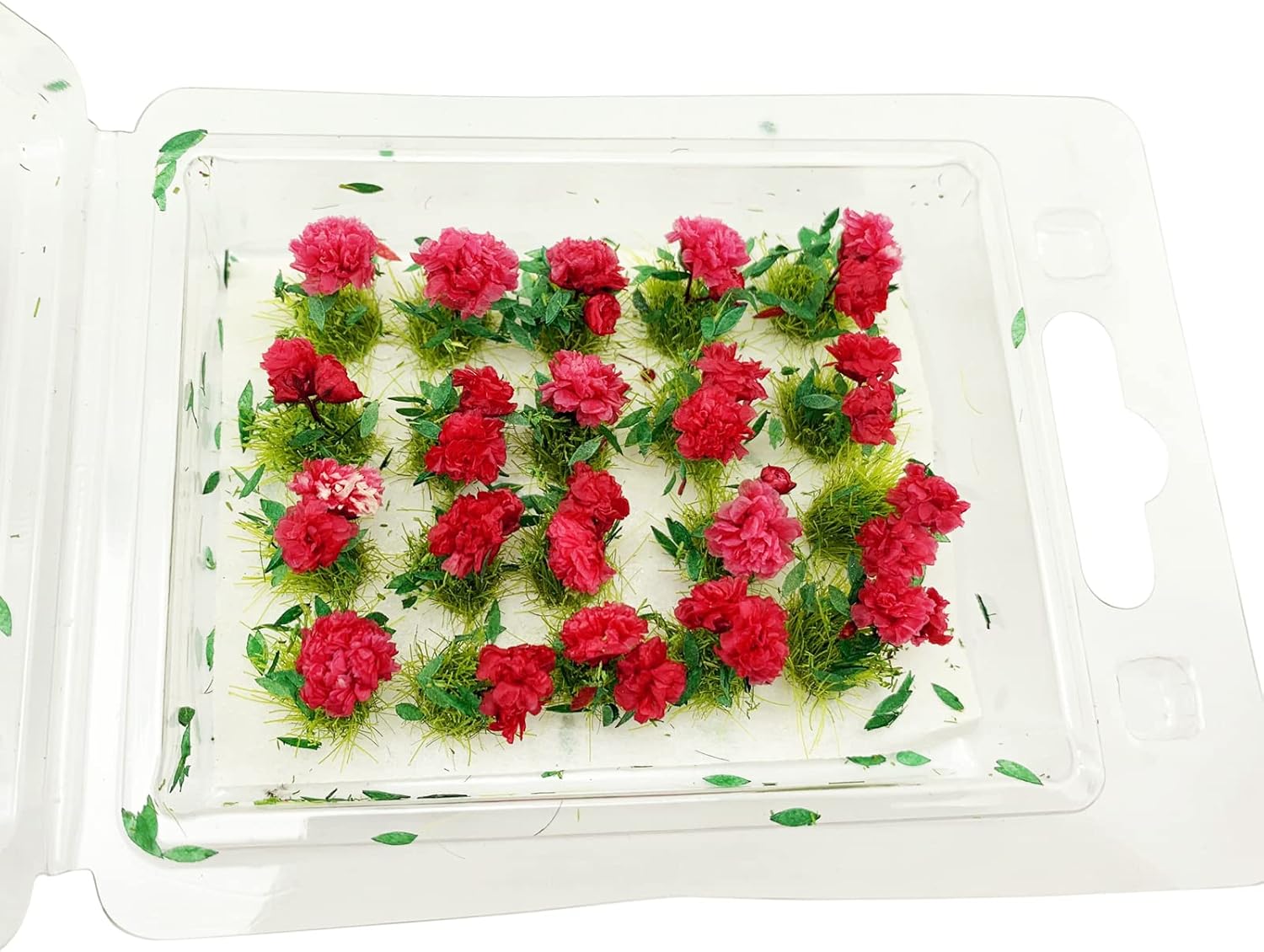 20Pcs Miniature Flower Cluster Grass Flower Tufts for Mini Dollhouse Fairy Garden Railway Simulated Static Scenery Micro Landscape Model (Red)