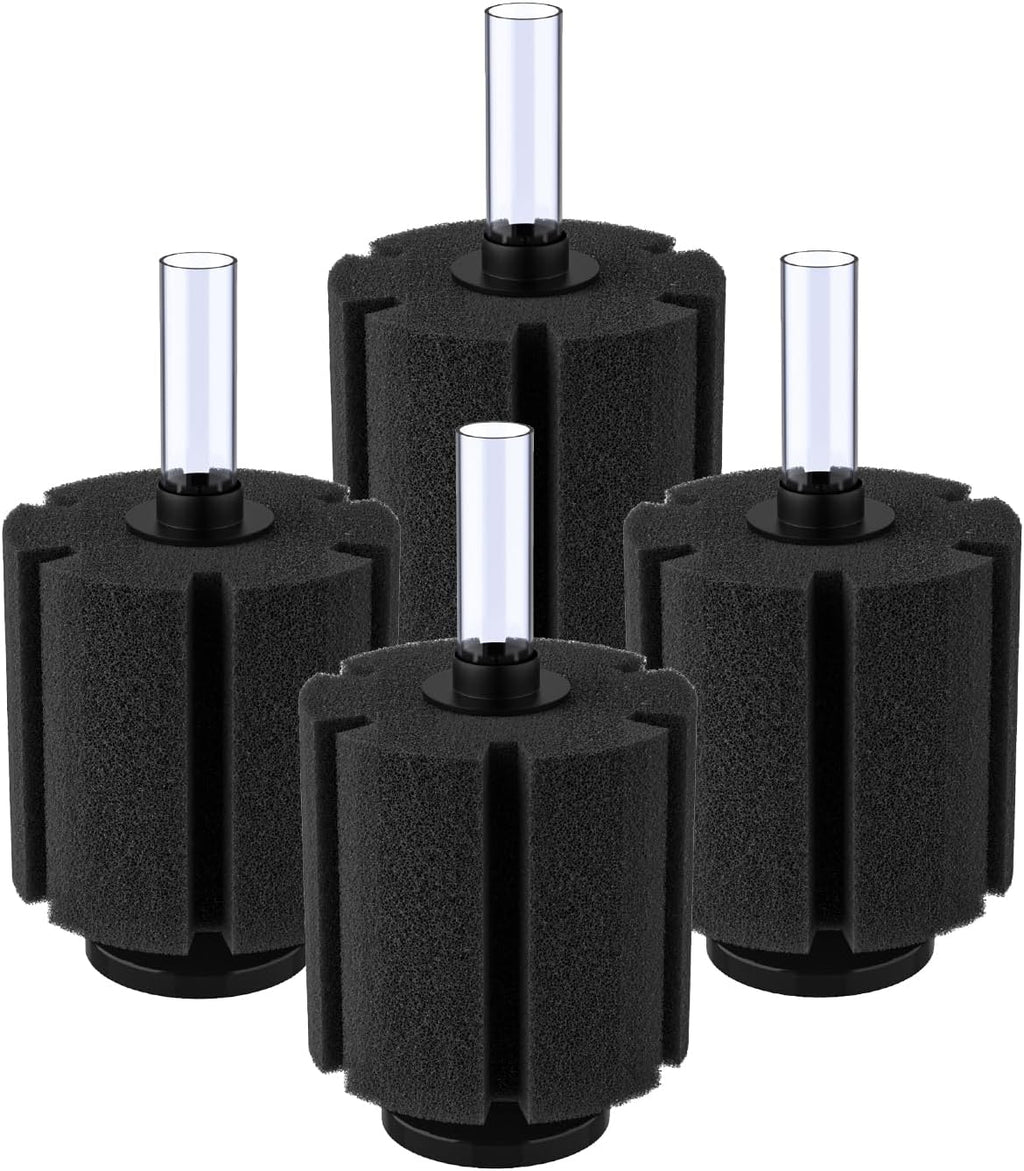 Pawfly Large Aquarium Bio Sponge Filter Quiet Betta Fry Shrimp and Small Fish Foam Filter for Fish Tank up to 60 Gallon, 4 Pack
