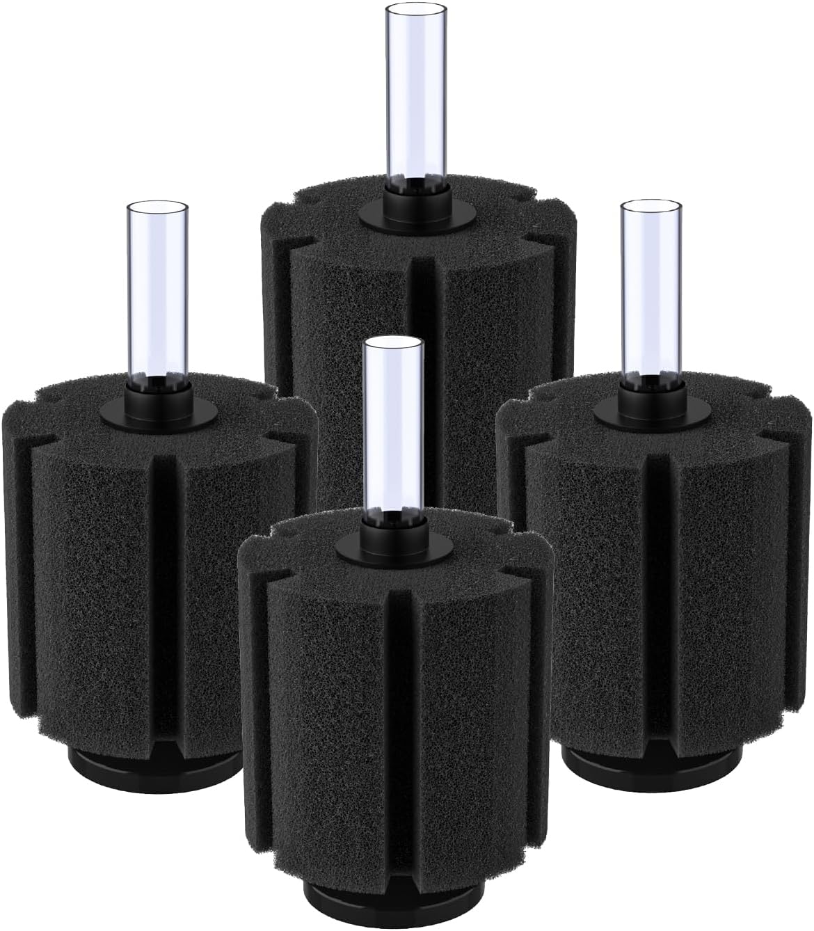 Pawfly Large Aquarium Bio Sponge Filter Quiet Betta Fry Shrimp and Small Fish Foam Filter for Fish Tank up to 60 Gallon, 4 Pack