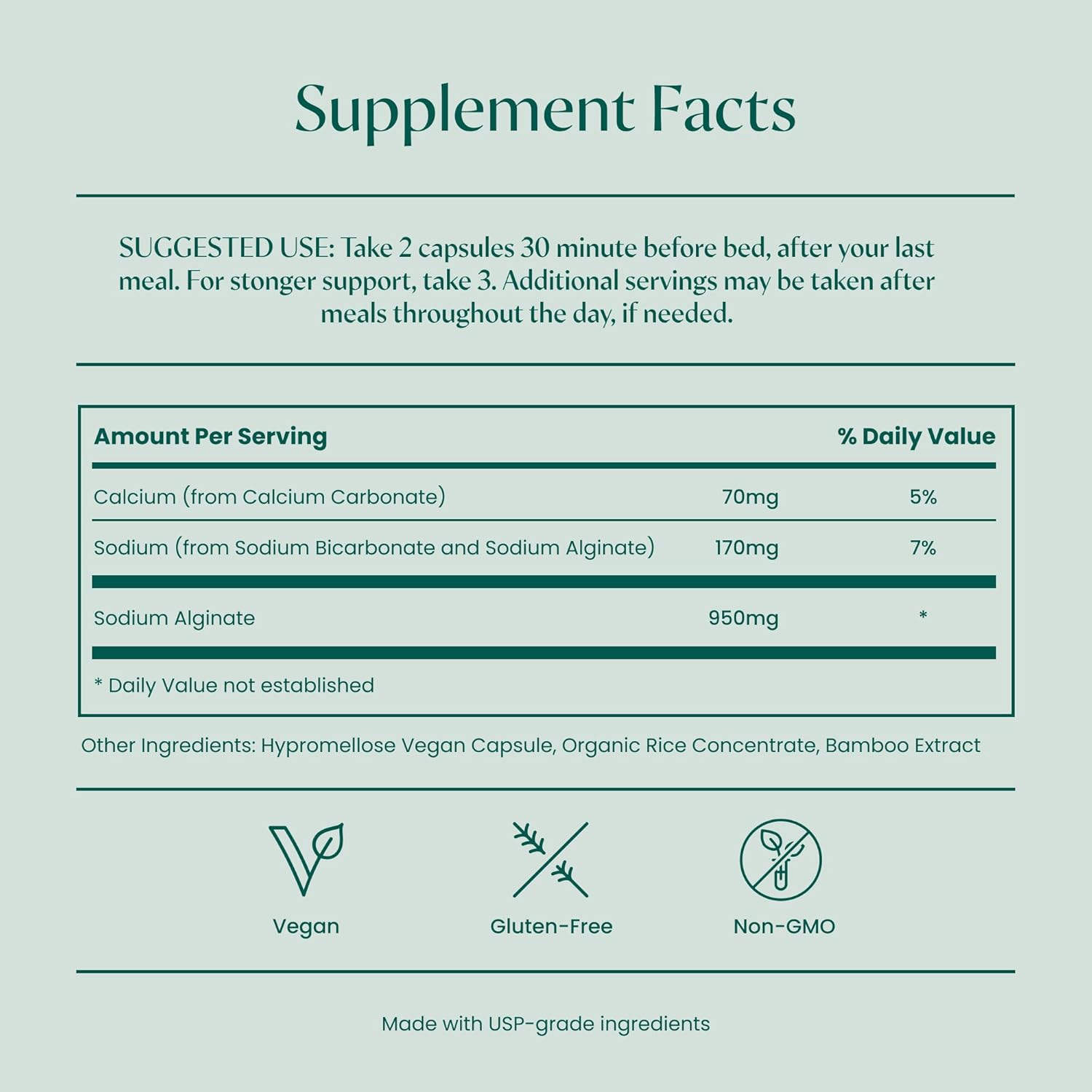 Khelp All-Natural Reflux Support – Premium Alginate Supplement | GERD, Heartburn, LPR & Acid Reflux | Drug-Free, Designed for Daily Use | No Dyes or Flavors | 60 Vegan Capsules