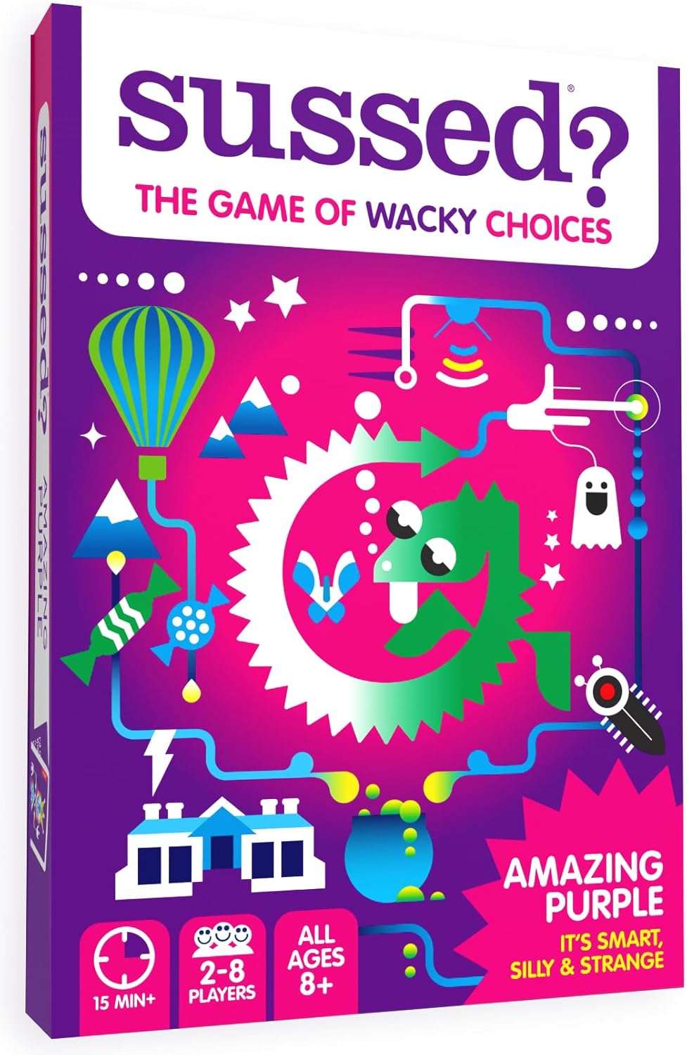 SUSSED The Wacky 'What Would You Do?' Card Game - Ages 8+, 2-8 Players - Kids Stocking Stuffer for Girls, Boys, Tweens - 15-30 Min Playtime - Purple Pack