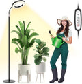 LBW Grow Lights for Indoor Plants Full Spectrum with Stand, Floor Plant Growing Lamp for Large Plants, Auto ON/Off Timer 4/8/12H, 4 Dimmable Levels, 47.2-63 inches Adjustable Height