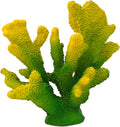 Green Yellow Coral Decor Faux Artificial Coral Reef Resin Nautical Decoration Tabletop Home Living Room Decor (7.8in Tall)