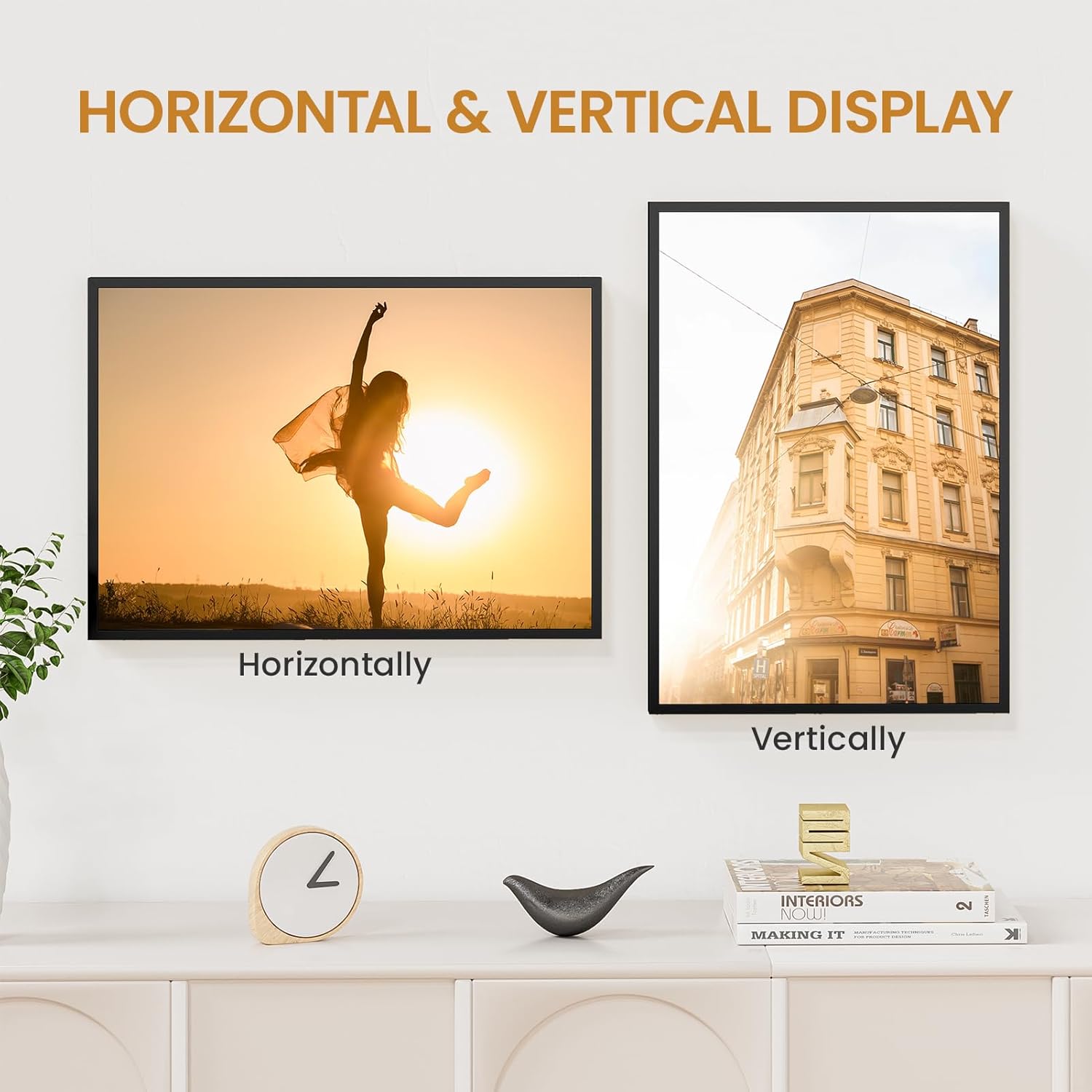 12x17 Aluminum Metal Picture Frame,Tempered Glass Black Photo Frame 12x17 for Family Photo,Posters,Art,Document to Wall Mount Horizontally or Vertically