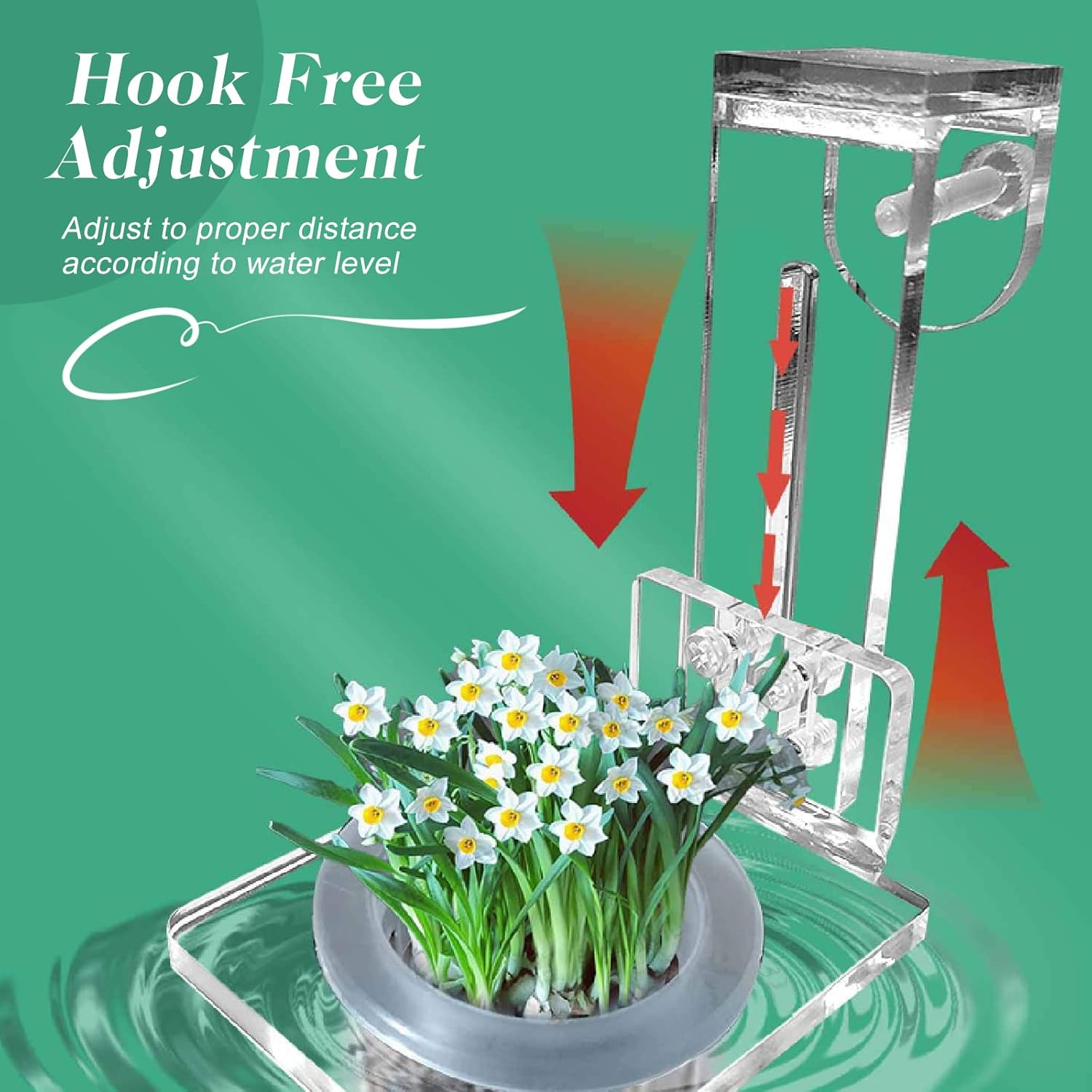 Upgrade Acrylic Aquarium Plant Holder Hanging Aquatic Plant Holder,Adjustable Hook Fish Tank Pot for Hanging Cultivation and Aquarium Decor
