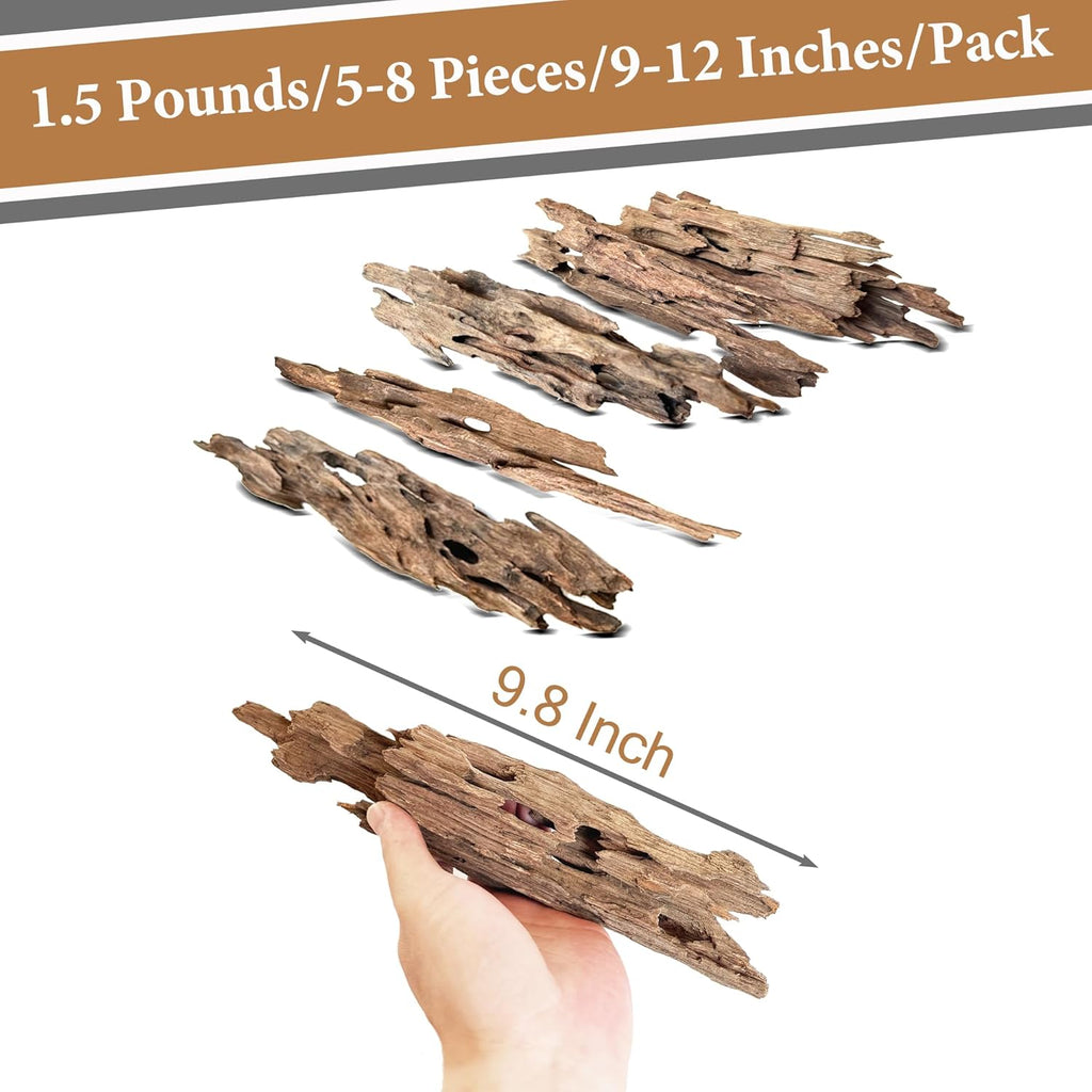 Natural Driftwood Branches for Aquariums&Reptiles-1.5lb,4-12in Length|Ideal for Aquascaping,Reptile Habitat Decor,and DIY Craft Projects (XM-Branches Medium 9 to 12 inch-1.5lb)