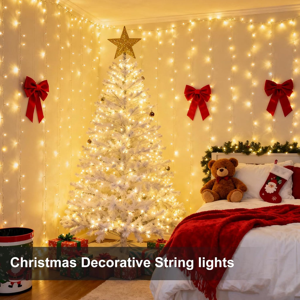 30.68FT 752 LED Christmas Outdoor Fairy Lights Plug in, Always-On Waterproof, Soft Copper Wire for Railing, Vine, Wedding Garland Indoor & Outdoor Party Decor