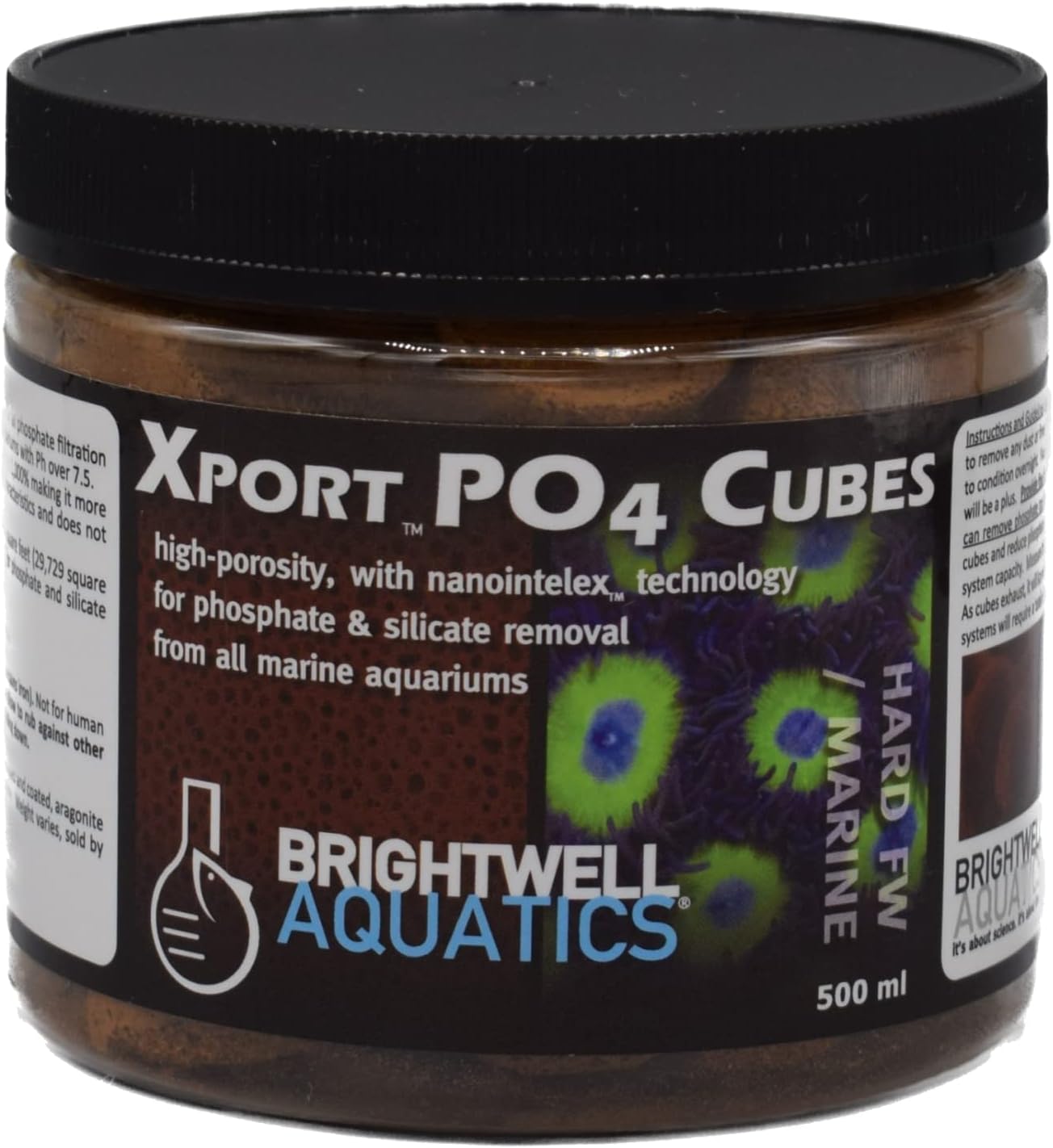 Brightwell Aquatics Xport PO4 Cubes - High-Porosity Cube Filter Media for Phosphate & Silicate Removal from All Ponds & Freshwater & Marine Aquariums, 500ML (XPCubeP500)