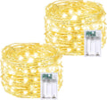 2 Pack 60 LED Christmas Fairy Lights Battery Operated with Timer, 20FT Waterproof Twinkle Lights Indoor Outdoor, String Lights for Bedroom, Wedding, DIY, Centerpiece, Christmas Decorations(Warm White)