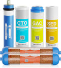 Max Water 6 Stage Reverse Osmosis RO DI Water Filter Replacement Kit for Aquarium w/ 1 Micron Polypropylene Sediment, GAC + CTO Carbon, 2x Mixed Bed RO DI, 50 GPD Membrane