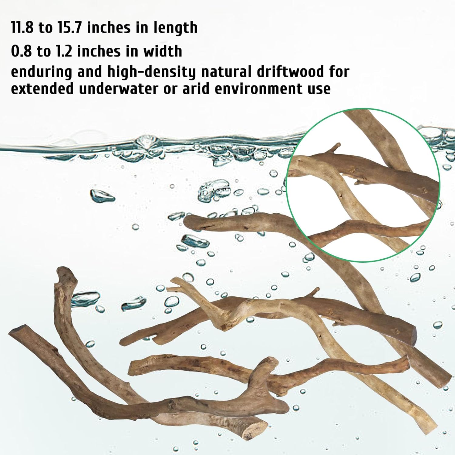 kathson Natural Driftwood for Aquarium, Red Moor Driftwood Mix 12''-16'' Long Driftwood for Decorations Aquarium Driftwood Assorted Shapes Natural Aquarium Decor Driftwood (350g, Coarse Branches)