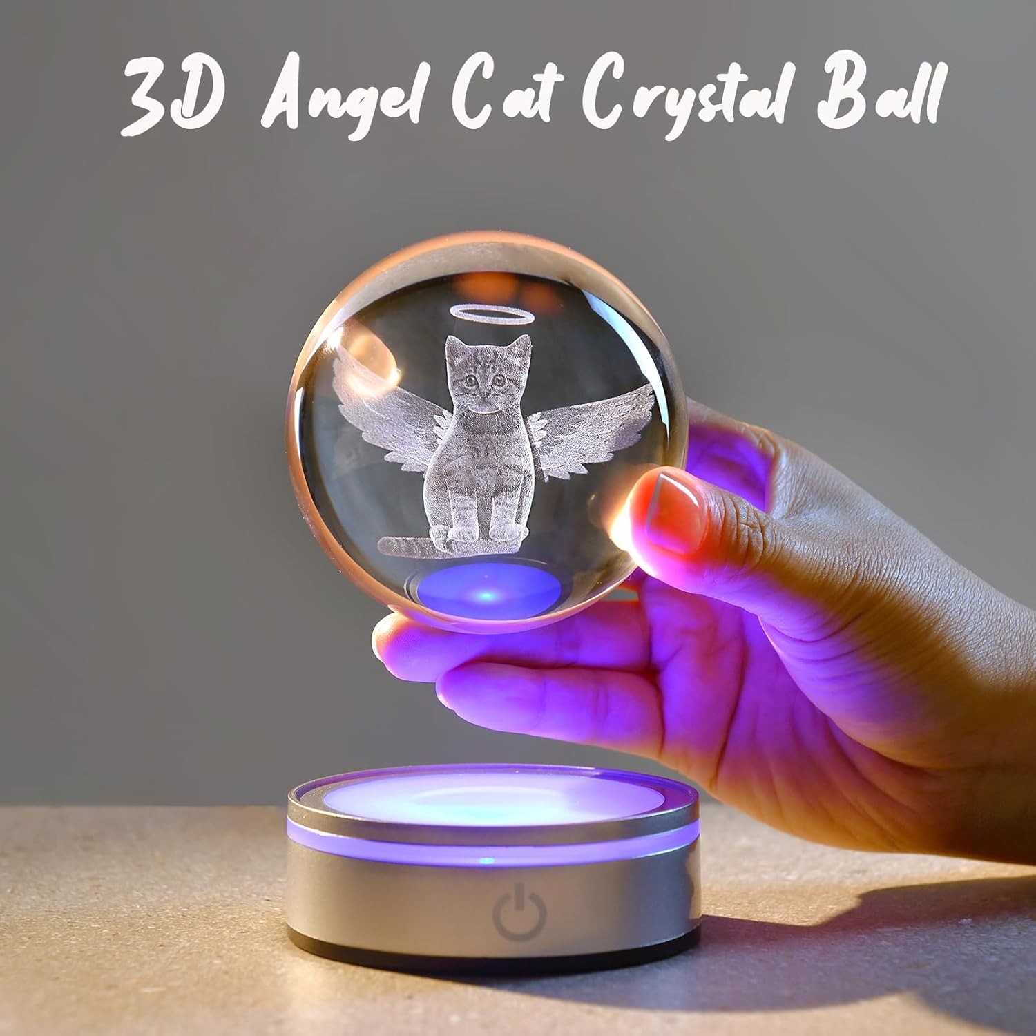 IFOLAINA Cat Memorial Gifts 3D Crystal Ball for Cat Lovers Pet Sympathy Gift for Women Men Decorative Globes