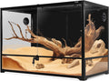 Glass Reptile Terrarium 24" x 18"x 36"Front Opening Chameleon Cage ull View Glass Terrarium Tank with Double Hinge Door for Reptiles Amphibians, Bearded Dragon Gecko Lizard Snake