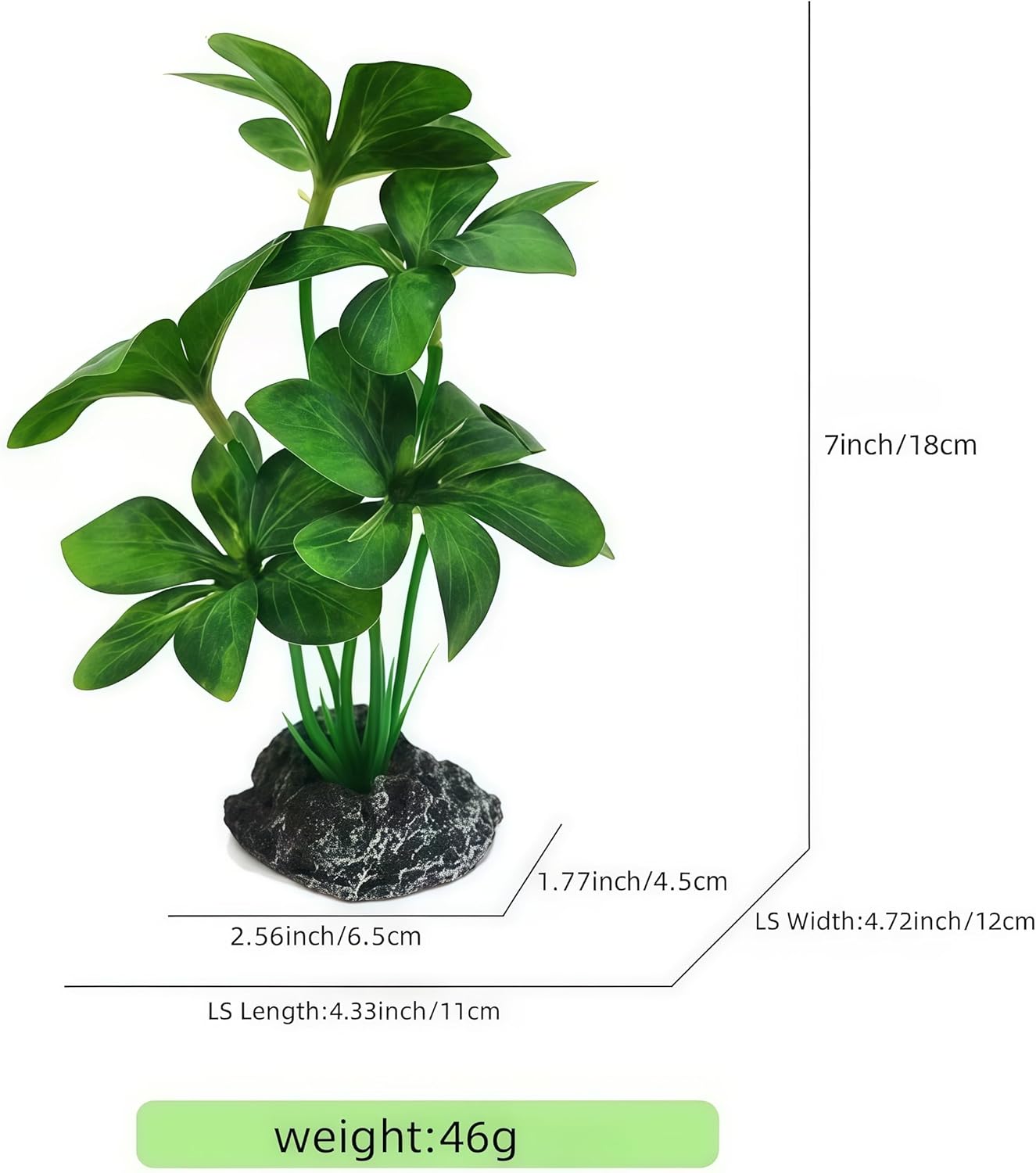 JGbaby Artificial Aquarium Plants,Fish Tank Decorations Betta Leaf Hammock 7in Realistic Silk & Plastic Plants, Hideout Decor for Betta. Goldfish,Reptiles,Small Tanks (Green Type-G)