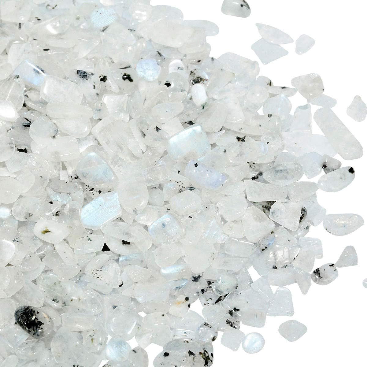 SUNYIK Moonstone Tumbled Chips Crystal Crushed Pieces Irregular Shaped 1pound(About 460 Gram)
