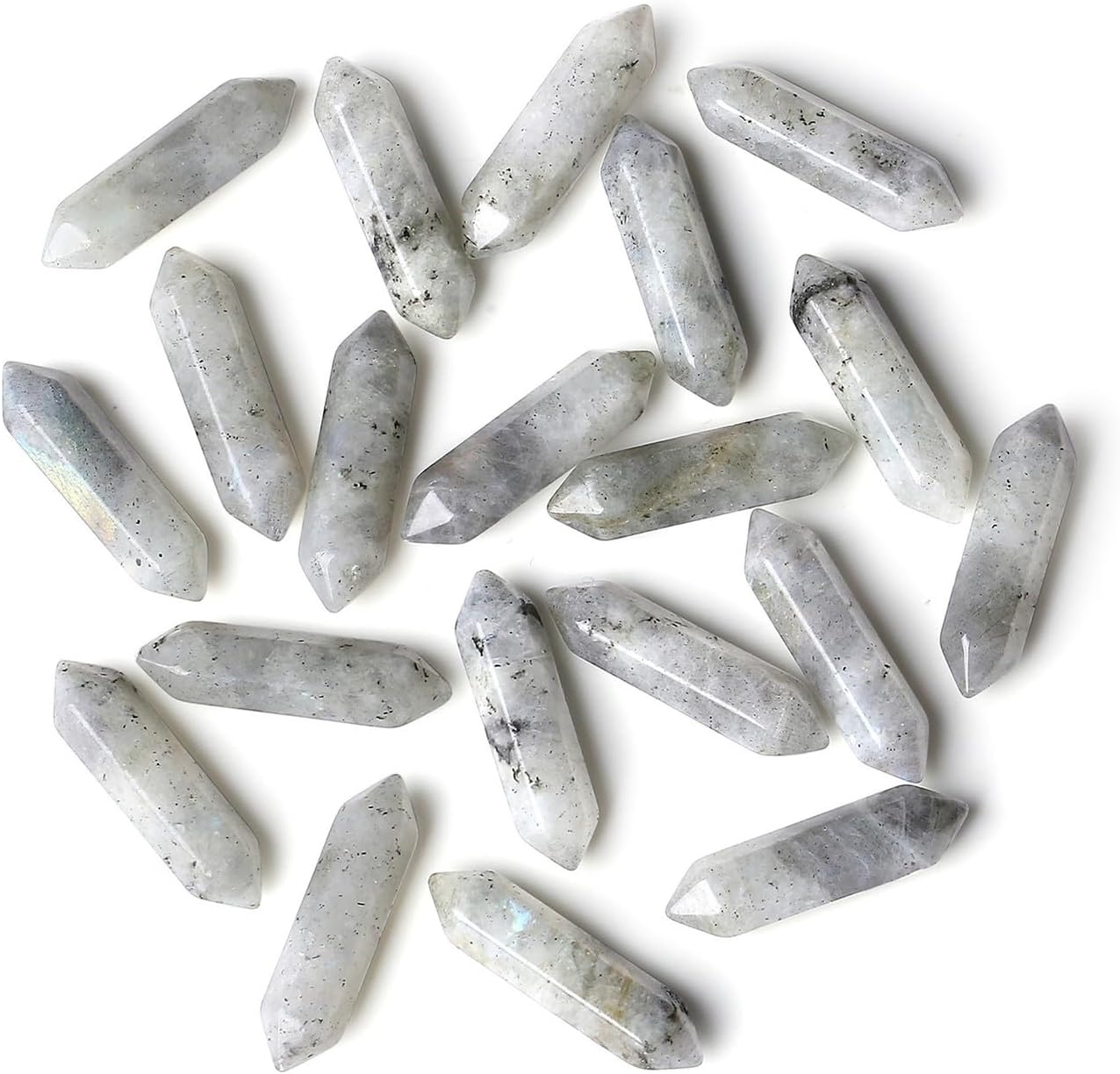 ZHIYUXI 20 Pcs Labradorite Crystal Healing Crystals Labradorite Gemstone Stones and Crystals Tumbled Polished Energy Reiki Healing Stone Wholesale Crystal Wands Decor Gifts