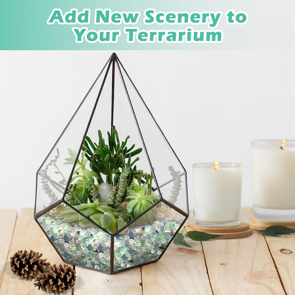 2 Lb/920g Small Pebbles for Indoor Plants, 0.15-0.3" Decorative Pebbles Vase Filler, Crystal Chips Crushed Stone, Aquarium Rocks for Fish Tank, Crafts, Terrarium Decor