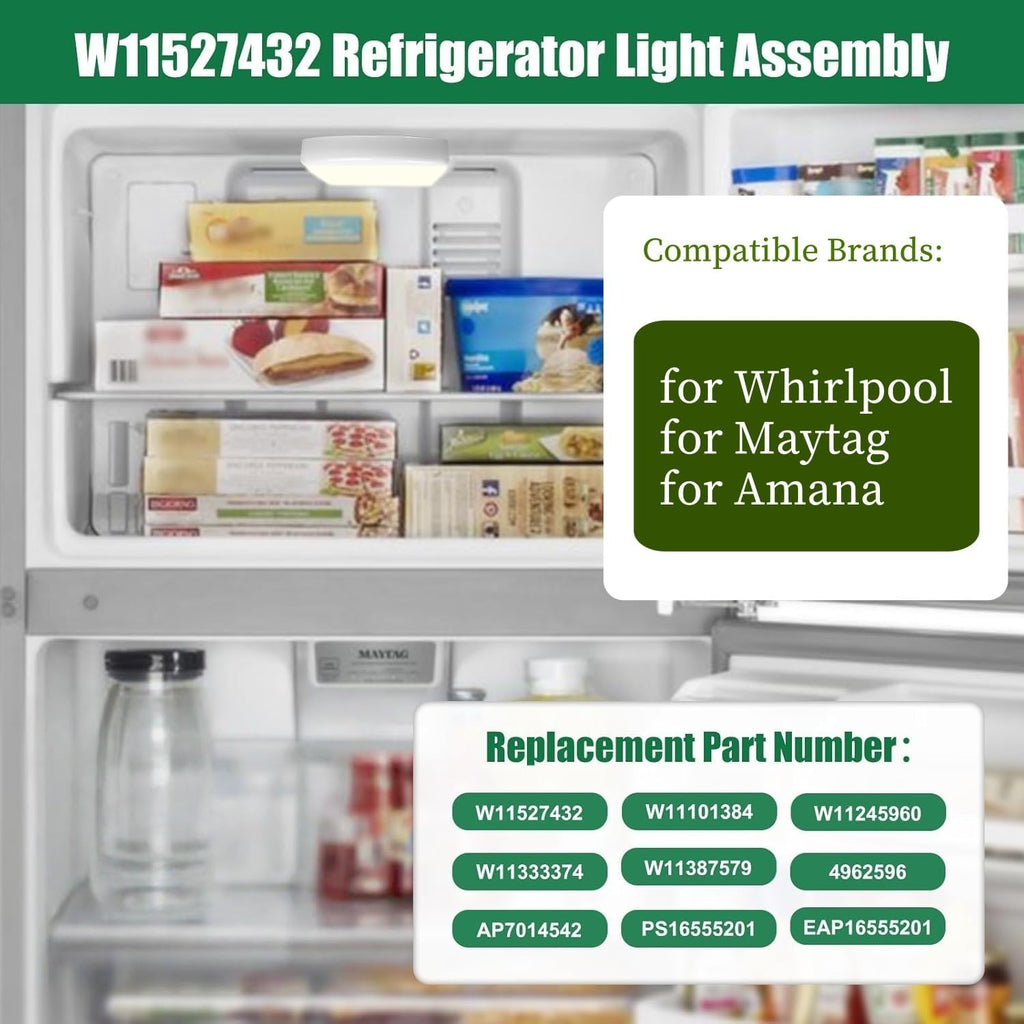 WRX735SDHZ03 WRX735SDHZ04 WRF555SDFZ15WRF555SDFZ11 WRX735SDHZ07 WRF555SDFZ09 Refrigerator LED Light Module Replacement for Whirlpool,W11527432 for Maytag MFI2570FEZ08MFIWRX735SDHZ022570FEZ07