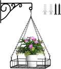 NADAMOO Hanging Planter for Indoor Plants - Wall Mount Bracket with Large Basket, Outdoor Metal Plant Hanger Holder for Window Balcony & Patio Decor