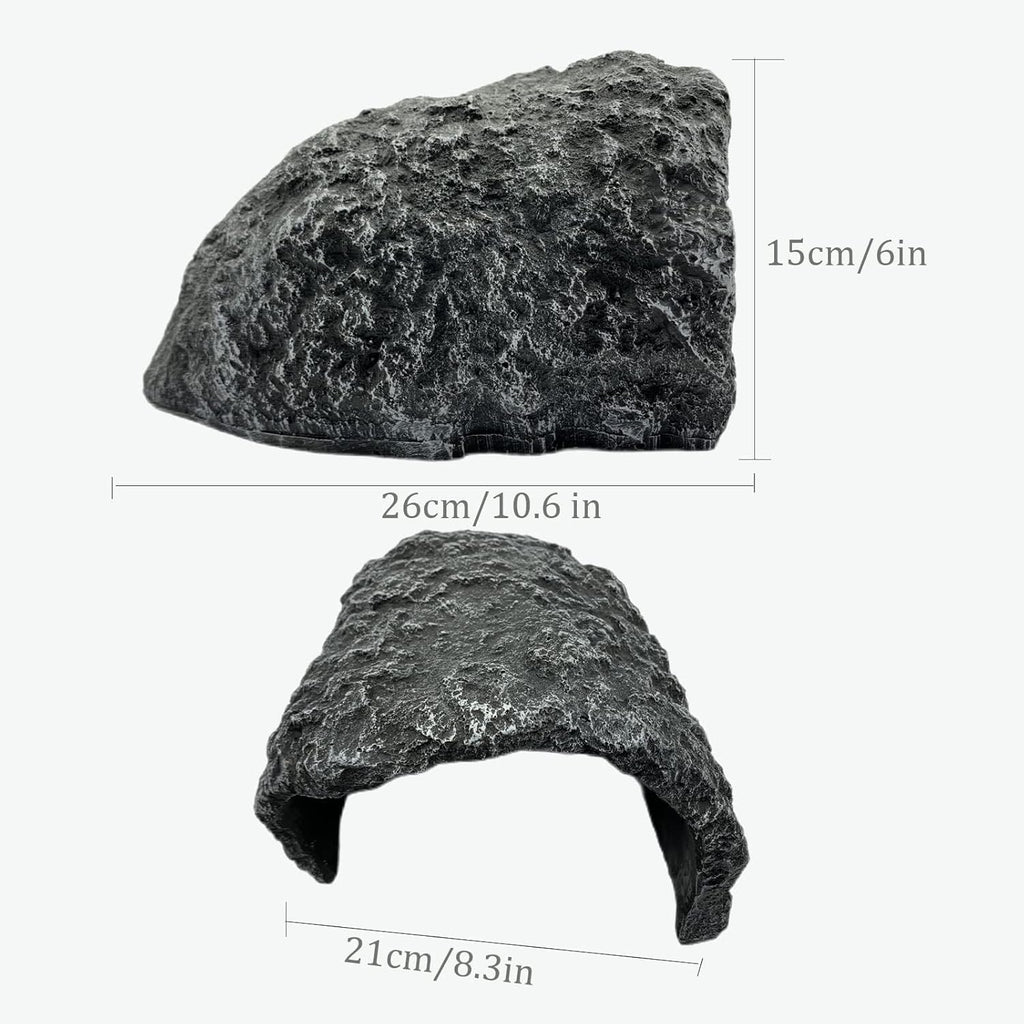 Large Reptile Habitat Hide Resin Snake Hides for Ball Pythons Reptile Hideout and Caves Bearded Dragon Hiding Simulation Rock Terrariums Hideout for Habitat Lizard Leopard Gecko Scorpions Frogs