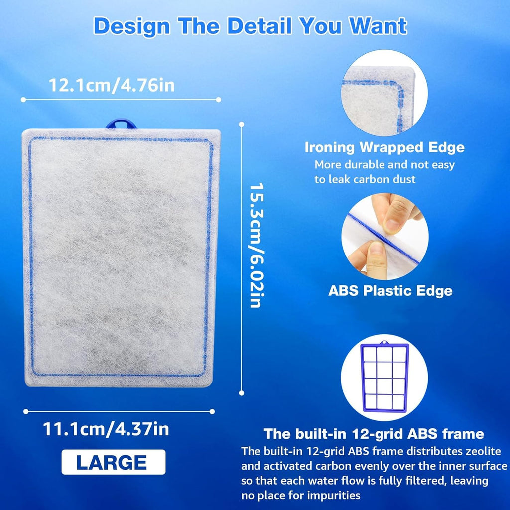 9 Count Assembled Large Filter Cartridges Compatible with Tetra Whisper Bio-Bag Filters 20i 40i IQ20/30/45/60 PF20/30/40/60, Large Replacement Filter Cartridges for Whisper Filters & Aquariums