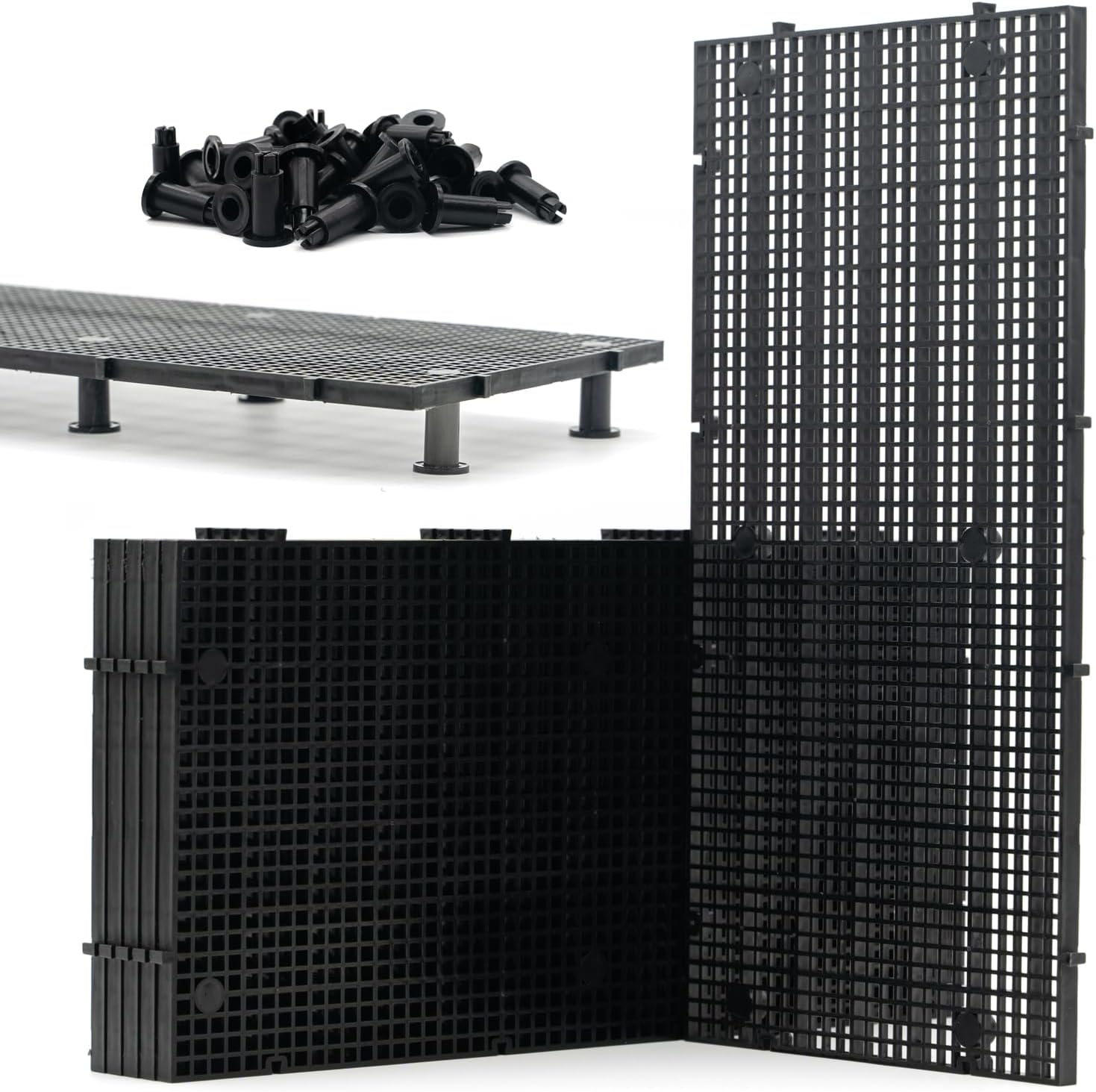 LINLAN 6 Pieces High-Density Aquarium Grid Plastic with 36 Brackets, Fish Tank Divider, Egg Crate for DIY Filtration and Bottom Protection in Aquascaping