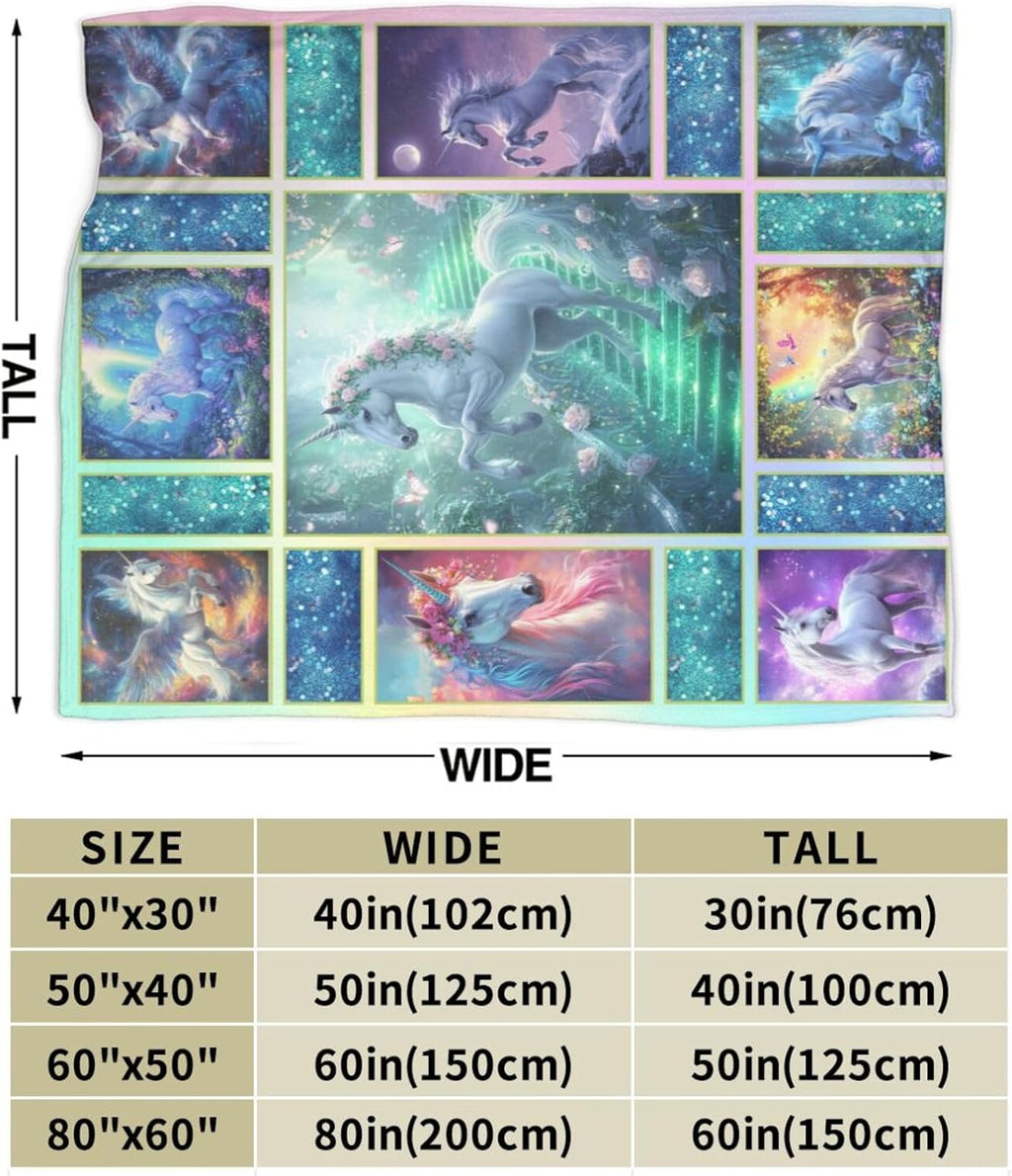Unicorn Blanket Unicorn Throw Blanket Flannel Stuff Merch Cozy Decor Fleece Plush Fuzzy Warm Soft Lightweight Bedding Gifts for Lover Girls Women Men Boy Couch Sofa 80"X60"
