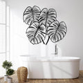 Jogwenu Monstera Leaf Metal Wall Art, Monstera Leaf Metal Wall Decor, Leaves Wall Decor, Tropical Wall Art, Plant Wall Decoration, Nature Wall Hanging, Bedroom Wall Hanging (Black, 28"x25"/70x64cm)