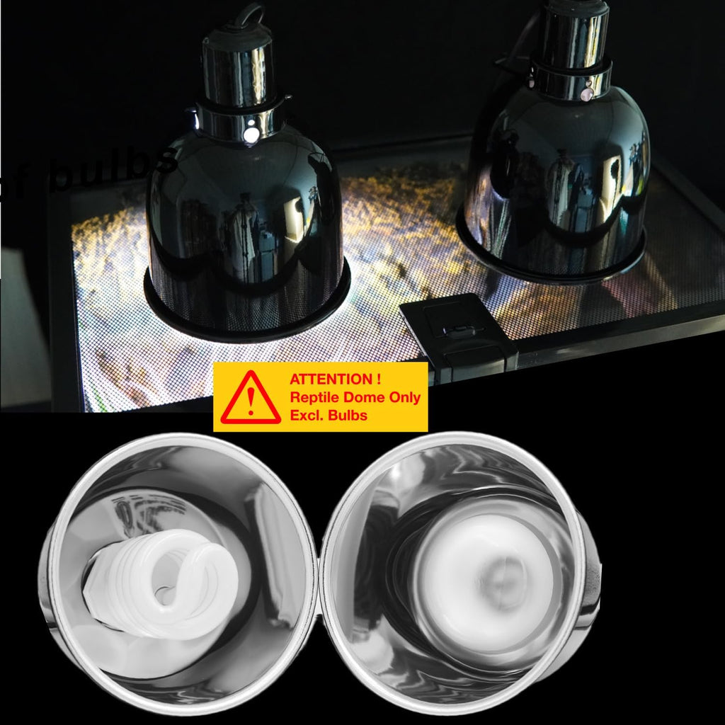 Reptile Light Fixture, 2-Pack 5.5'' Deep Dome for Reptile Light/Heat Lamp/UVB Light, Dual Heat Lamp Holder Fixtures