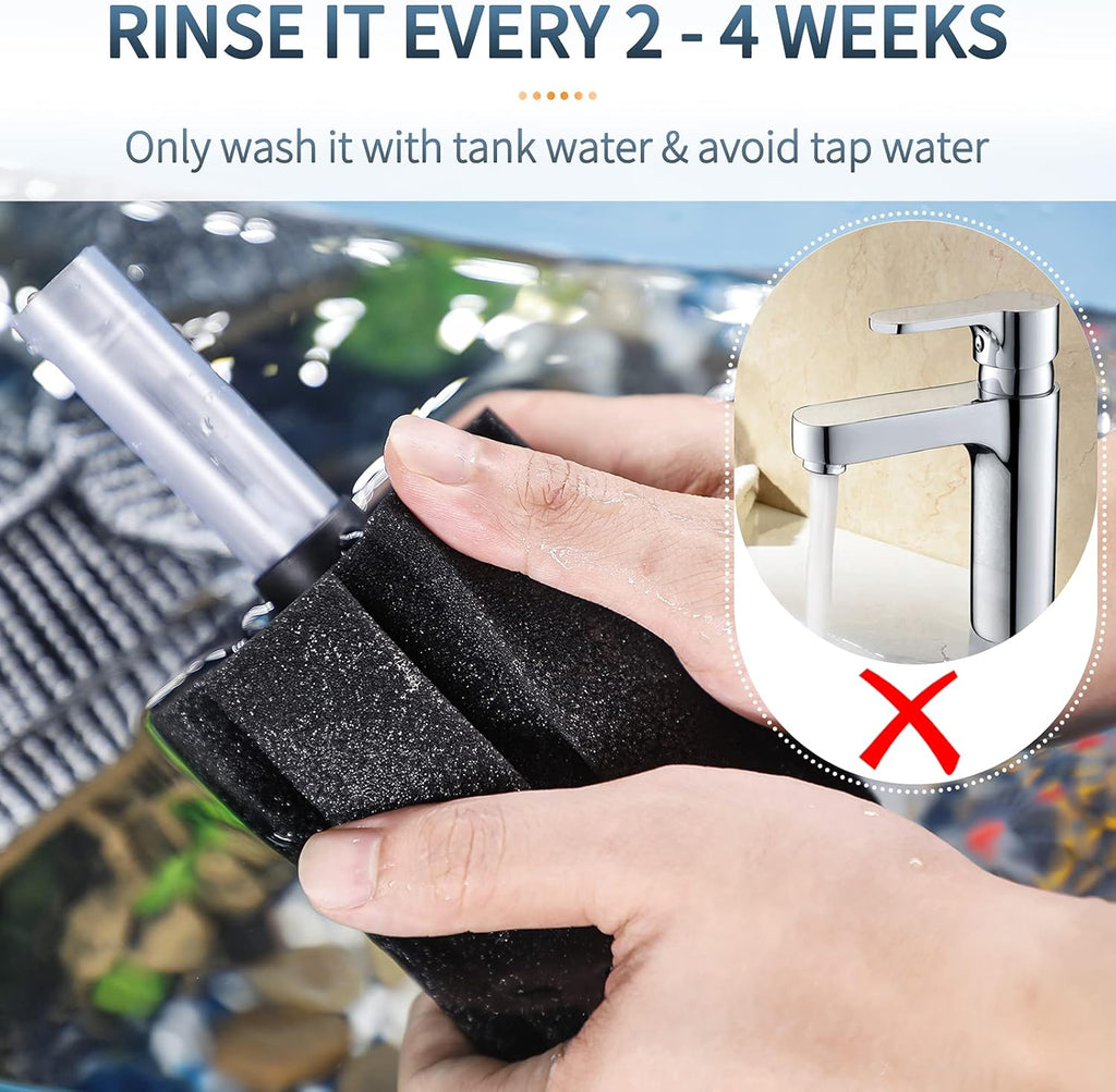 Pawfly Large Aquarium Bio Sponge Filter Quiet Betta Fry Shrimp and Small Fish Foam Filter for Fish Tank up to 50 Gallon