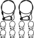 Lighting Safety Cable with Loops(10-Pack), 25kg Load Stage Light Safety Cable Black Security Chain Hanging on Trusses, Stainless Steel Lanyard（Diameter 4mm/0.16in, Length 50cm/19.69in)