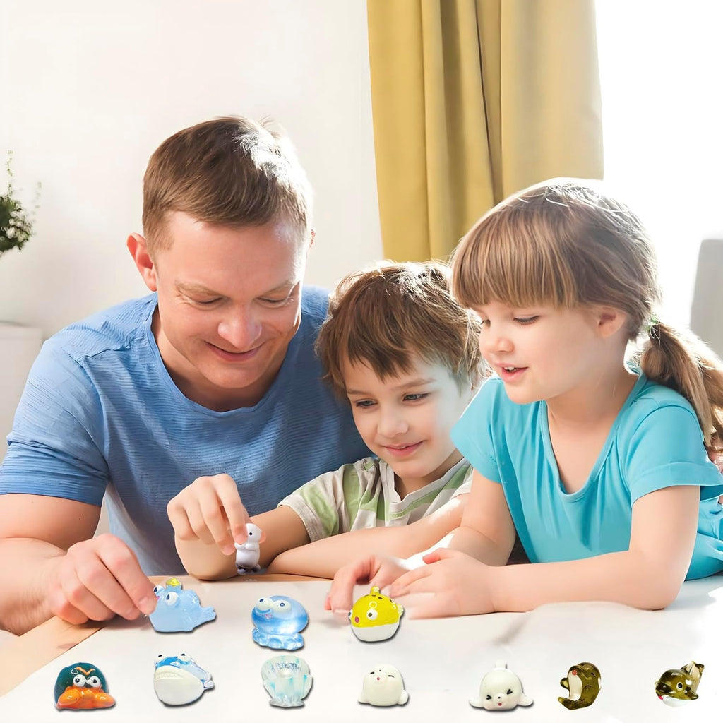 55pcs Mini Ocean Resin Animals Plastic Animals Marine Miniature Aquarium Ornaments Decorations for DIY Fish Tank Potted Micro Fairy Garden Dollhouse (56PCS Marine Animal Set)
