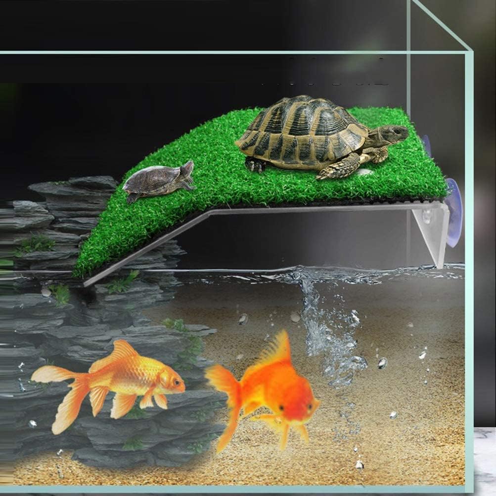 HIERYAN Turtle Basking Platform, Tortoise Ramp Reptile Tank Ladder Resting Terrace, Tortoise Ramp Reptile Ladder Resting Terrace Fish Tank Aquarium Turtle Dock Floating Décor