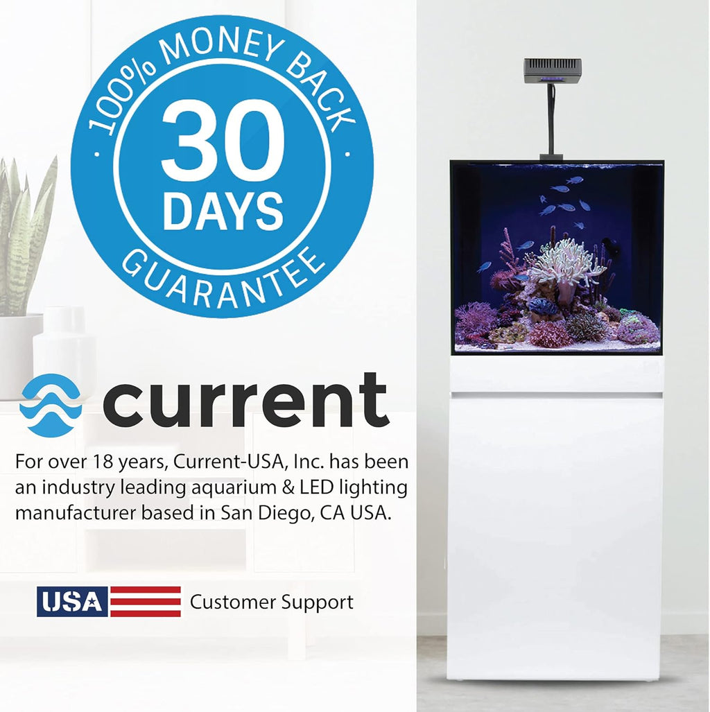 CURRENT USA 24-36" Inch Orbit Marine IC Loop LED Saltwater Reef Marine Aquarium Light with Bluetooth App Control | Wireless Lighting & eFlux Wave Pump Control for Fish Tank (4205)