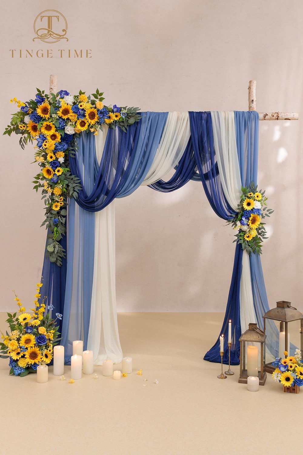 TINGE TIME Artificial Arch Flowers Kit Pack of 5, Wedding Decorations for Reception with Hanging Flowers, Wedding Arch Silk Floral Arrangements Ceremony Backdrop Bridal Shower Outdoor Party Decor
